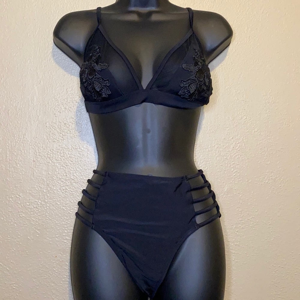 Black mesh bikini